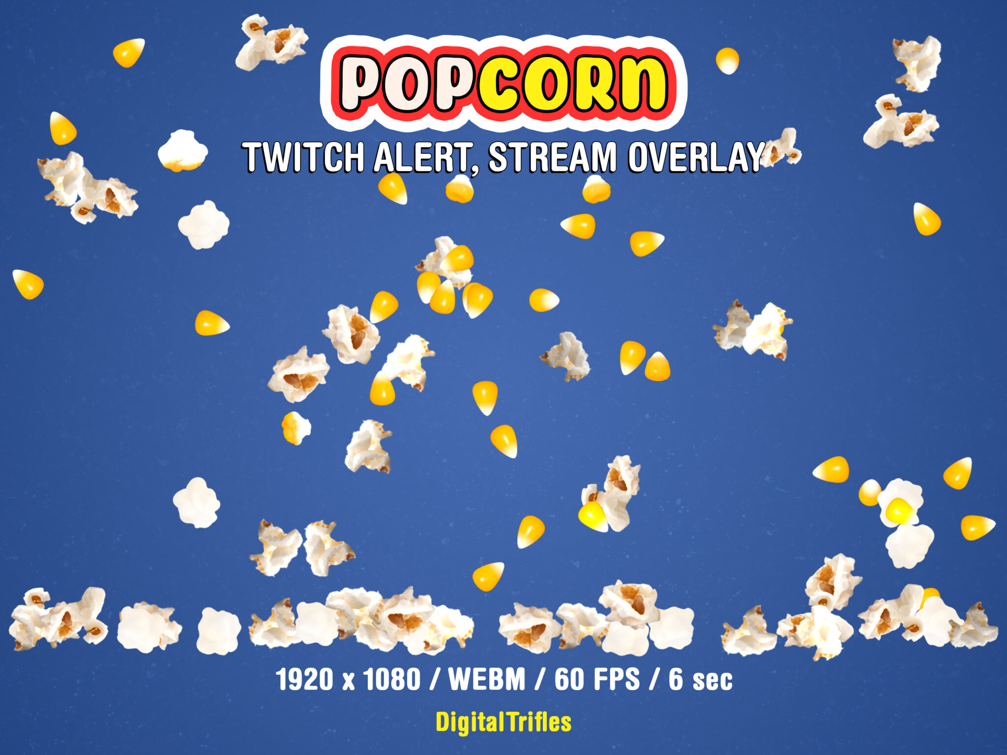 Popcorn Time Alert Popcorn Twitch Alert, Stream Overlay, Animated Popcorn Popping, Fun ...