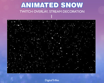 Animated snow stream overlays, Twitch stream assets, beautiful and cozy winter theme of the snowfall and snowflakes, Christmas aesthetic Twitch overlay. 4 cute snowy animations for decorating gaming, live stream, just chatting or Vtuber background