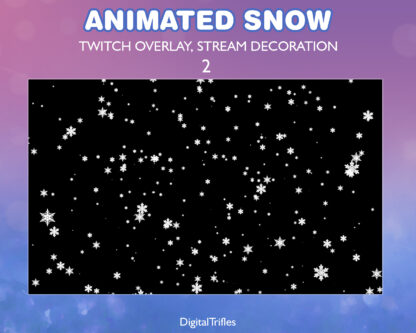 Animated snow stream overlays, Twitch stream assets, beautiful and cozy winter theme of the snowfall and snowflakes, Christmas aesthetic Twitch overlay. 4 cute snowy animations for decorating gaming, live stream, just chatting or Vtuber background