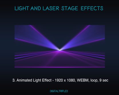 stream package of animated stage light effects for streamers and VTubers. Twitch overlays designed for singers, dancers, DJ parties, future pop stars, karaoke, and more. Includes looping vibrant lasers and spotlights, along with a stylish dark loft with brick walls as a static background