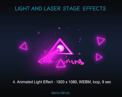 stream package of animated stage light effects for streamers and VTubers. Twitch overlays designed for singers, dancers, DJ parties, future pop stars, karaoke, and more. Includes looping vibrant lasers and spotlights, along with a stylish dark loft with brick walls as a static background