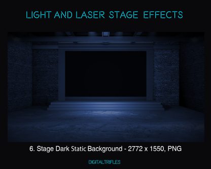 stream package of animated stage light effects for streamers and VTubers. Twitch overlays designed for singers, dancers, DJ parties, future pop stars, karaoke, and more. Includes looping vibrant lasers and spotlights, along with a stylish dark loft with brick walls as a static background