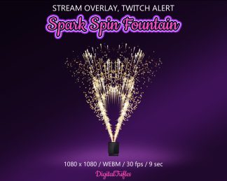 Rotating cold fire fountain – animated Twitch alert and stream decoration overlay with transparent background