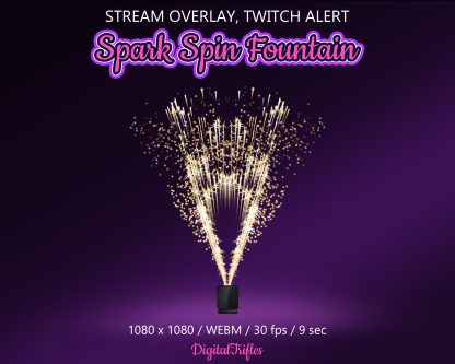 Rotating cold fire fountain – animated Twitch alert and stream decoration overlay with transparent background