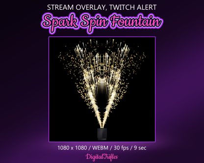 Rotating cold fire fountain – animated Twitch alert and stream decoration overlay with transparent background