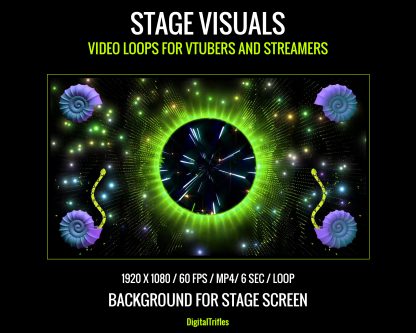 Magical and psychedelic animated loops for OBS — witchy symbols, glowing fractals, neon glyphs, serpentine energy, cold spark fountains, and a sacred tetrahedron. Seamless visuals for VTubers, DJs, and music streamers
