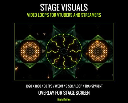 Magical and psychedelic animated loops for OBS — witchy symbols, glowing fractals, neon glyphs, serpentine energy, cold spark fountains, and a sacred tetrahedron. Seamless visuals for VTubers, DJs, and music streamers
