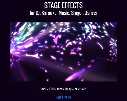 Purple animated backgrounds for streamers and VTubers — designed to simulate vibrant stage visuals. Perfect for karaoke nights, Twitch musical performances, DJ or VJ sets, dance streams. This loopable video background set brings your virtual stage to life with movement, color, and energy