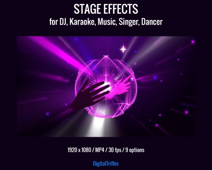 Purple animated backgrounds for streamers and VTubers — designed to simulate vibrant stage visuals. Perfect for karaoke nights, Twitch musical performances, DJ or VJ sets, dance streams. This loopable video background set brings your virtual stage to life with movement, color, and energy