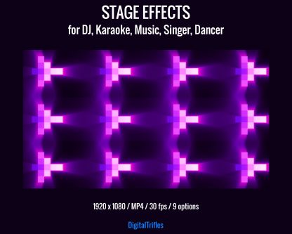 Purple animated backgrounds for streamers and VTubers — designed to simulate vibrant stage visuals. Perfect for karaoke nights, Twitch musical performances, DJ or VJ sets, dance streams. This loopable video background set brings your virtual stage to life with movement, color, and energy