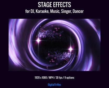 Purple animated backgrounds for streamers and VTubers — designed to simulate vibrant stage visuals. Perfect for karaoke nights, Twitch musical performances, DJ or VJ sets, dance streams. This loopable video background set brings your virtual stage to life with movement, color, and energy