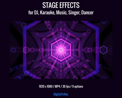 Purple animated backgrounds for streamers and VTubers — designed to simulate vibrant stage visuals. Perfect for karaoke nights, Twitch musical performances, DJ or VJ sets, dance streams. This loopable video background set brings your virtual stage to life with movement, color, and energy