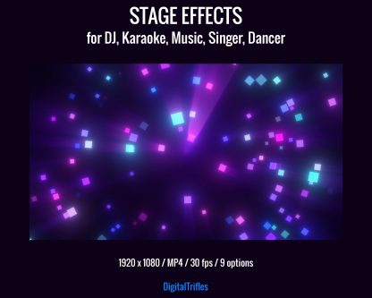 Purple animated backgrounds for streamers and VTubers — designed to simulate vibrant stage visuals. Perfect for karaoke nights, Twitch musical performances, DJ or VJ sets, dance streams. This loopable video background set brings your virtual stage to life with movement, color, and energy