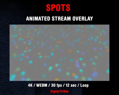 Rotating mirror ball with sparkle facets and disco ball spot effects. Set of 2 seamless loop files. Animated Twitch overlays, stream decoration, light assets for live stream parties, gaming or just chatting